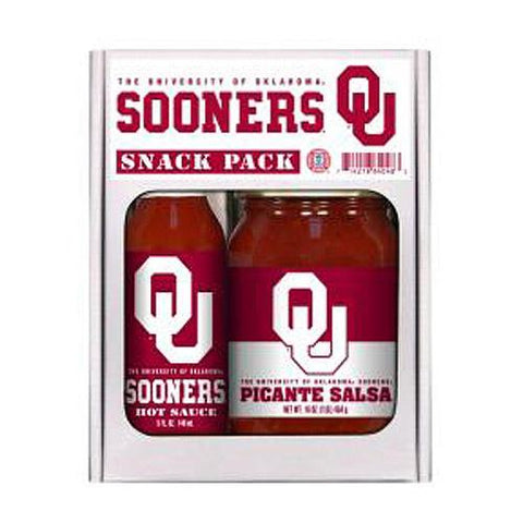Oklahoma Sooners Ncaa Snack Pack (5oz Hot Sauce, 16oz Picante Salsa)