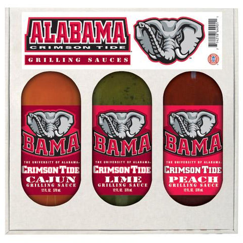 Alabama Crimson Tide Ncaa Grilling Gift Set (12oz Cajun, 12oz Lime, 12oz Peach)
