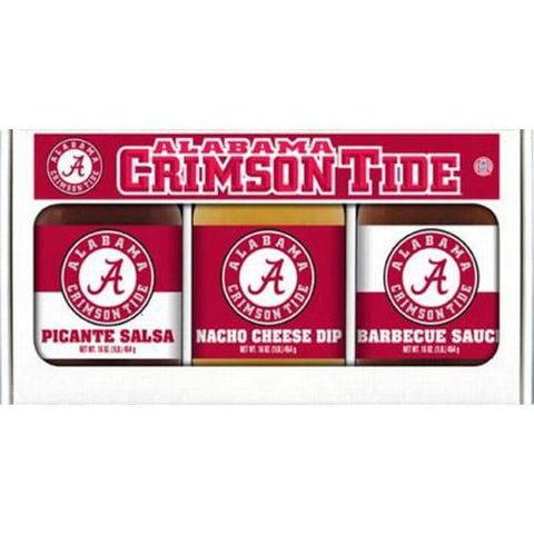 Alabama Crimson Tide Ncaa Triple Play Gift Set (16oz Bbq Sauce, 16oz Picante Salsa, 16oz Cheeze Dip)