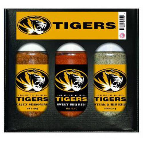 Missouri Tigers Ncaa Boxed Set Of 3 (cajun Seas,stk-rib Rub, Bbq Rub)