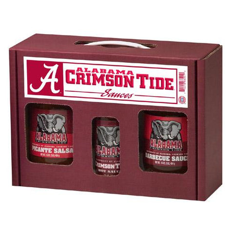 Alabama Crimson Tide Ncaa Tailgate Kit (5oz Hot Sauce, 16oz Bbq Sauce, 16oz Picante Salsa)