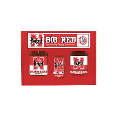 Nebraska Cornhuskers Ncaa Tailgate Kit (5oz Hot Sauce, 16oz Bbq Sauce, 16oz Picante Salsa)