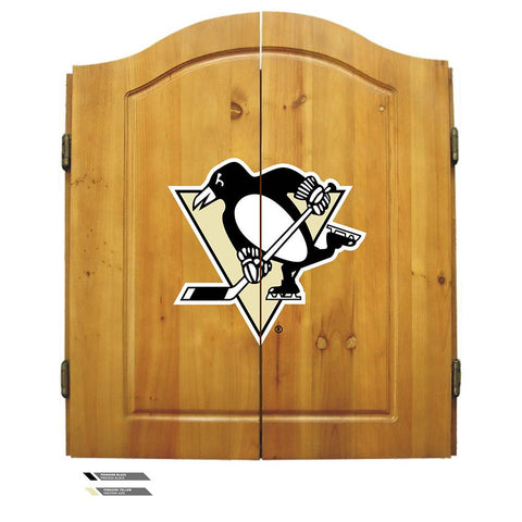 Pittsburgh Penguins NHL Dart Board w-Cabinet