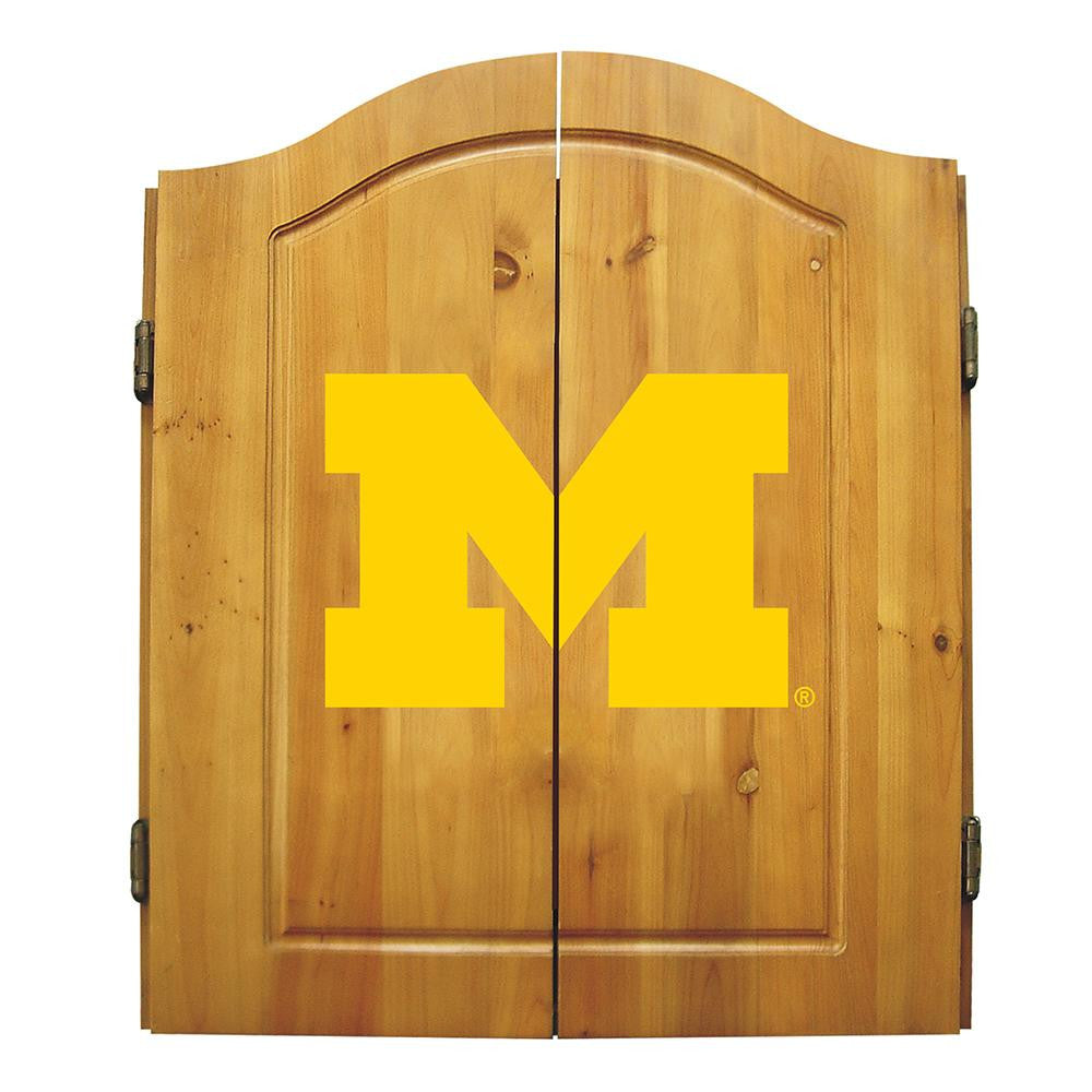 Michigan Wolverines Ncaa Dart Board W-cabinet