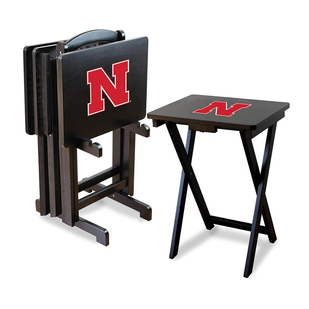 Nebraska Cornhuskers Ncaa Tv Tray Set With Rack