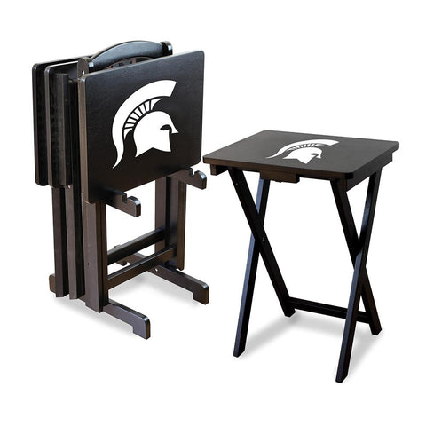 Michigan State Spartans Ncaa Tv Tray Set With Rack