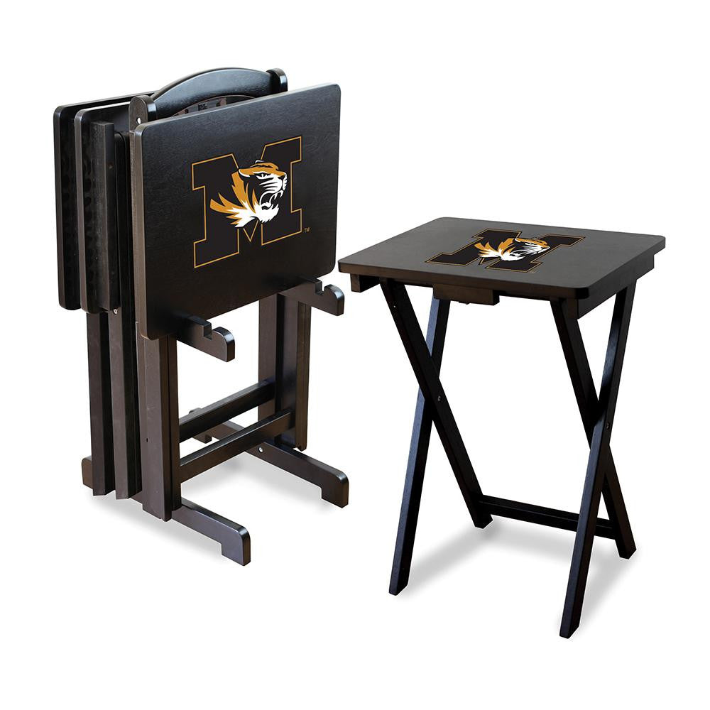 Missouri Tigers Ncaa Tv Tray Set With Rack