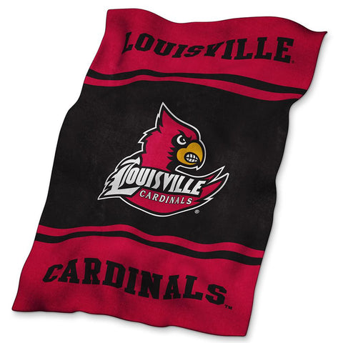 Louisville Cardinals Ncaa Ultrasoft Fleece Throw Blanket (84in X 54in)