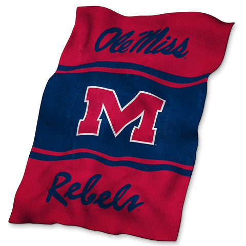 Mississippi Rebels Ncaa Ultrasoft Fleece Throw Blanket (84in X 54in)