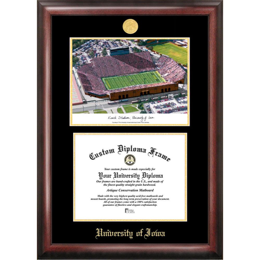 University Of Iowa Kinnick Stadium Gold Embossed Diploma Frame With Limited Edition Lithograph