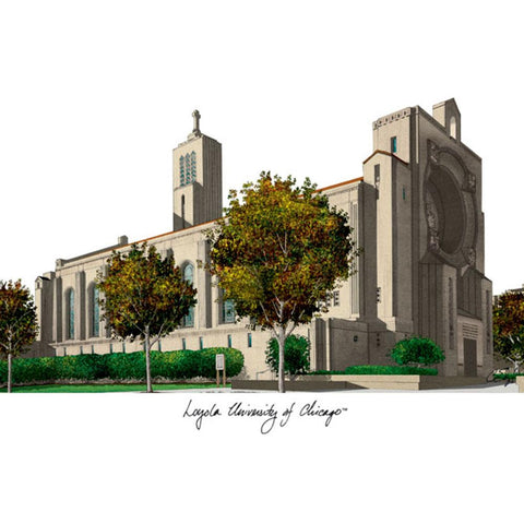 Loyola University Of Chicago Lithograph Print