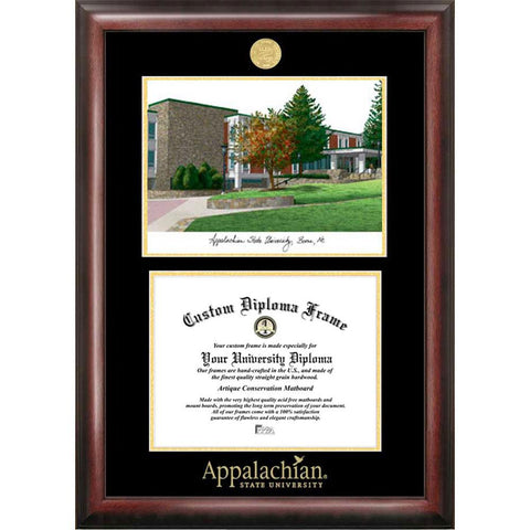 Appalachian State University Gold Embossed Diploma Frame With Limited Edition Lithograph