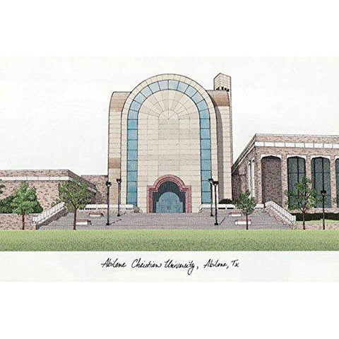 Abilene Christian University Campus Images Lithograph Print