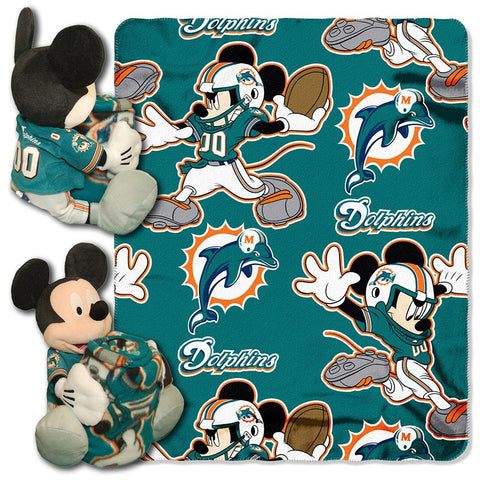 Miami Dolphins NFL Mickey Mouse with Throw Combo
