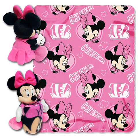 Cincinnati Bengals NFL Minnie Mouse with Throw Combo