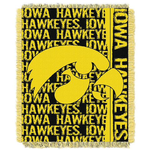 Iowa Hawkeyes Ncaa Triple Woven Jacquard Throw (double Play Series) (48"x60")