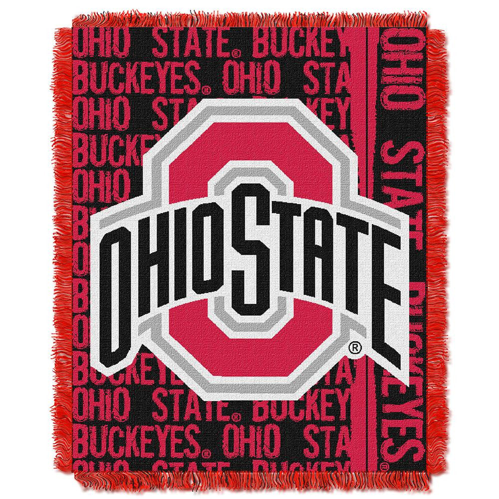 Ohio State Buckeyes Ncaa Triple Woven Jacquard Throw (double Play Series) (48"x60")
