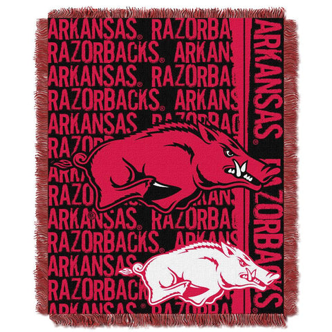 Arkansas Razorbacks Ncaa Triple Woven Jacquard Throw (double Play Series) (48"x60")