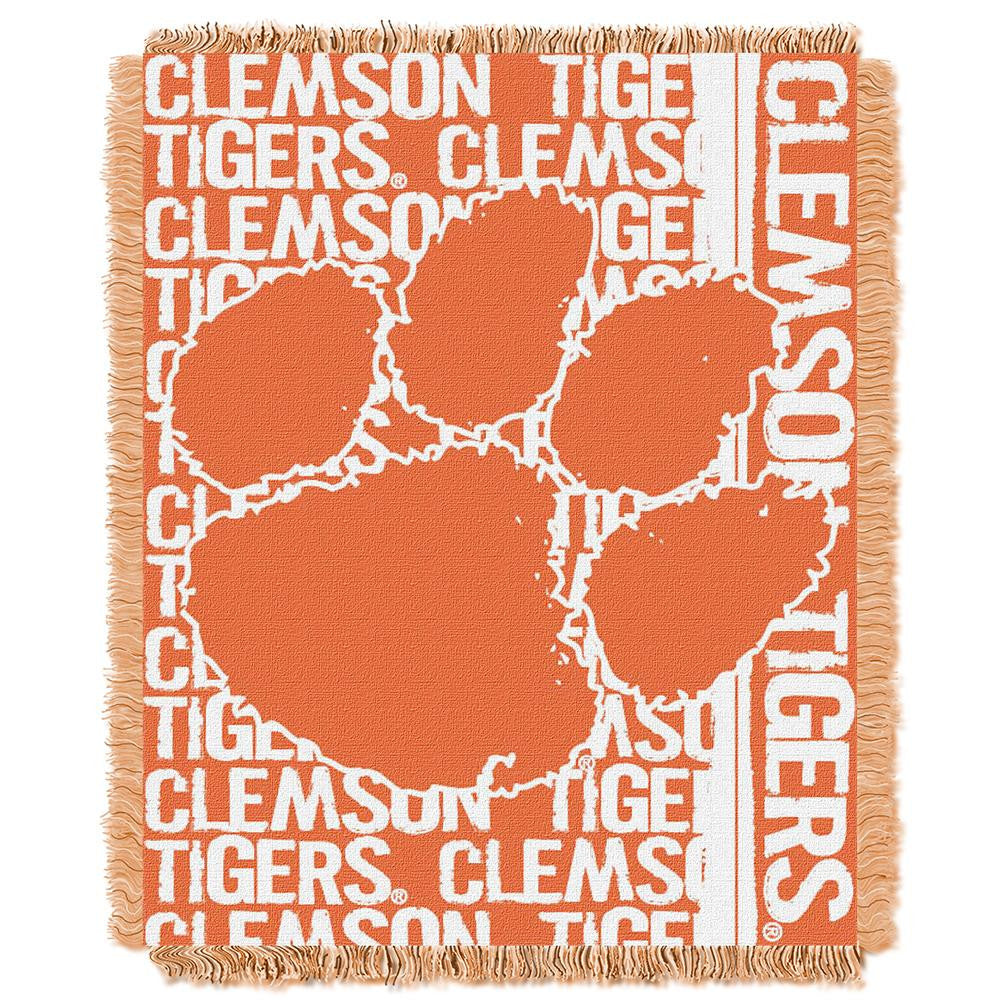 Clemson Tigers Ncaa Triple Woven Jacquard Throw (double Play Series) (48"x60")
