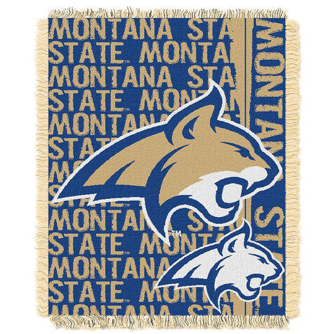 Montana State Bobcats Ncaa Triple Woven Jacquard Throw (double Play Series) (48"x60")