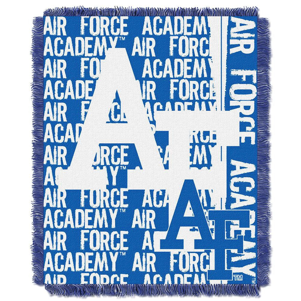 Air Force Falcons Ncaa Triple Woven Jacquard Throw (double Play Series) (48"x60")