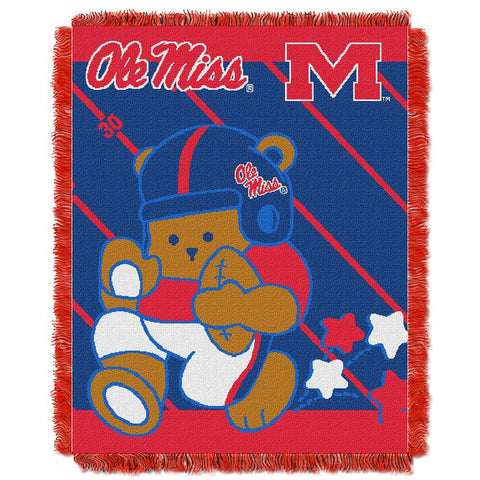 Mississippi Rebels Ncaa Triple Woven Jacquard Throw (fullback Baby Series) (36"x48")