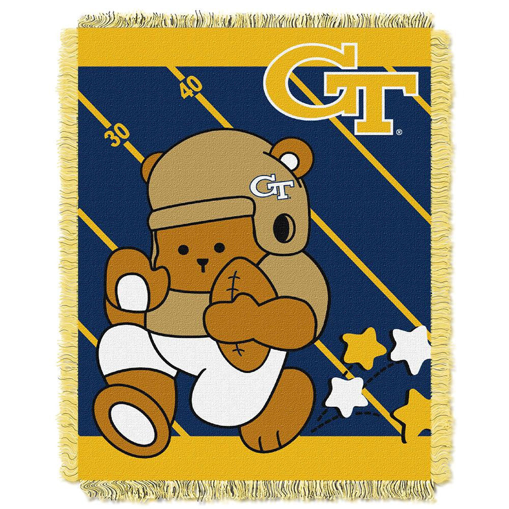 Georgia Tech Yellowjackets Ncaa Triple Woven Jacquard Throw (fullback Baby Series) (36"x48")