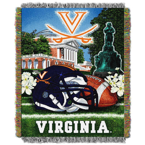 Virginia Cavaliers Ncaa Woven Tapestry Throw (home Field Advantage) (48"x60")