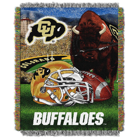Colorado Golden Buffaloes Ncaa Woven Tapestry Throw (home Field Advantage) (48"x60")