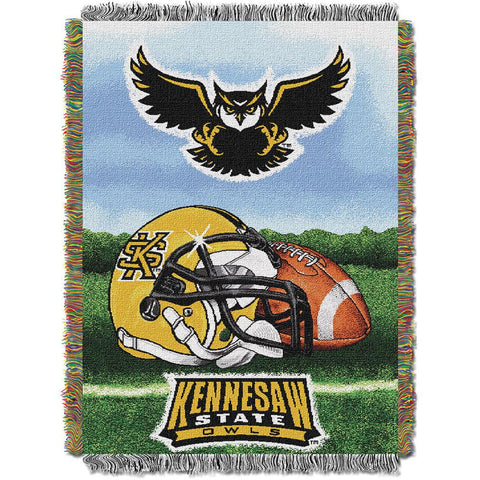 Kennesaw State Owls Ncaa Woven Tapestry Throw (home Field Advantage) (48x60)
