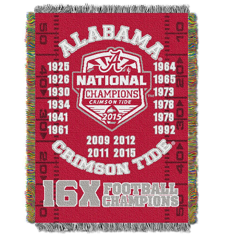 Alabama Crimson Tide Ncaa National Championship Commemorative Woven Tapestry Throw (48"x60")