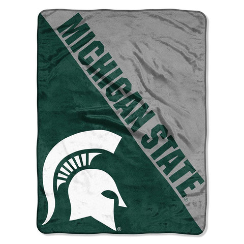 Michigan State Spartans Ncaa Micro Raschel Blanket (halftone Series) (46in X 60in)