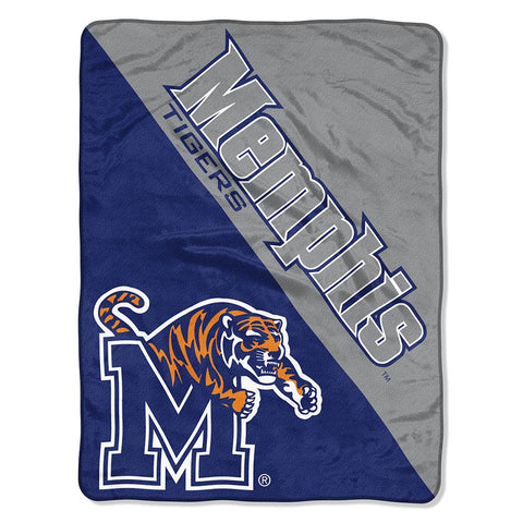 Memphis Tigers Ncaa Micro Raschel Blanket (halftone Series) (46in X 60in)