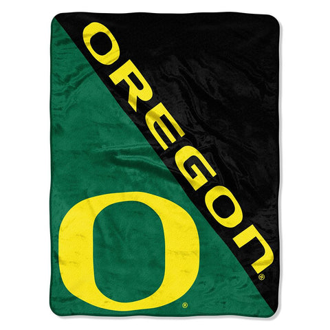 Oregon Ducks Ncaa Micro Raschel Blanket (halftone Series) (46in X 60in)