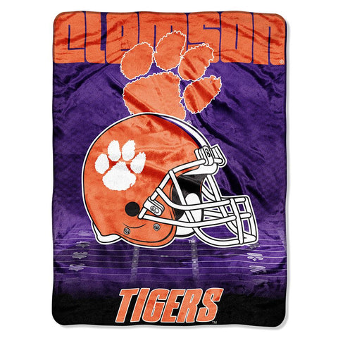 Clemson Tigers Ncaa Micro Raschel Blanket (overtime Series) (80"x60")