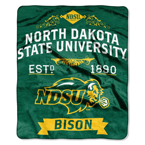 North Dakota State Bison Ncaa Royal Plush Raschel Blanket (label Series) (50"x60")