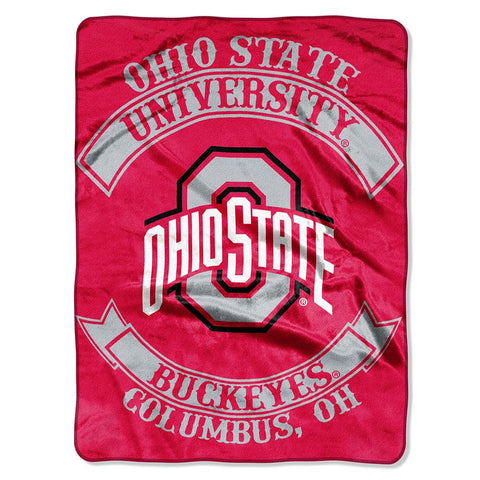 Ohio State Buckeyes Ncaa Royal Plush Raschel Blanket (rebel Series) (60"x80")