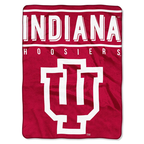 Indiana Hoosiers Ncaa Royal Plush Raschel Blanket (basic Series) (60x80)