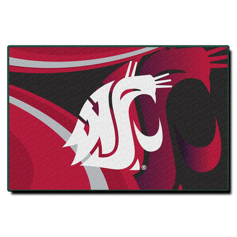Washington State Cougars Ncaa Tufted Rug (cosmic Series) (59"x39")
