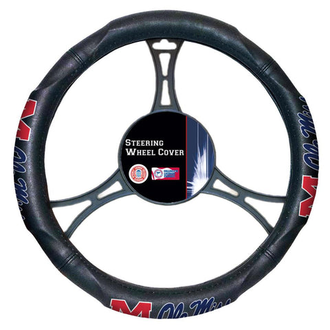 Mississippi Rebels Ncaa Steering Wheel Cover (14.5" To 15.5")