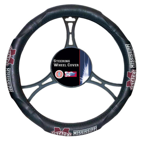 Mississippi State Bulldogs Ncaa Steering Wheel Cover (14.5" To 15.5")
