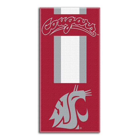 Washington State Cougars Ncaa Zone Read Cotton Beach Towel (30in X 60in)