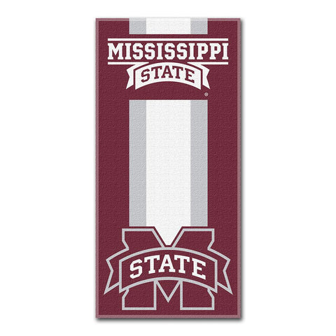 Mississippi State Bulldogs Ncaa Zone Read Cotton Beach Towel (30in X 60in)