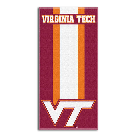 Virginia Tech Hokies Ncaa Zone Read Cotton Beach Towel (30in X 60in)