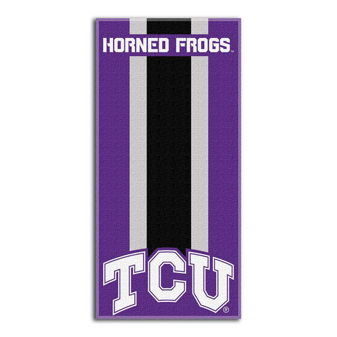 Texas Christian Horned Frogs Ncaa Zone Read Cotton Beach Towel (30in X 60in)