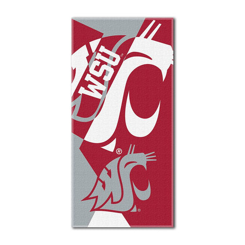 Washington State Cougars Ncaa Over-sized Beach Towel (puzzle Series) (34in X 72in)