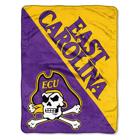 East Carolina Pirates Ncaa Micro Raschel Blanket (two Tone Series) (48"x60")