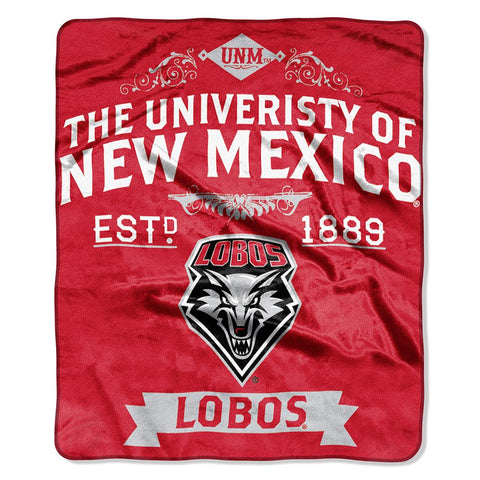 New Mexico Lobos Ncaa Royal Plush Raschel Blanket (label Series) (50"x60")