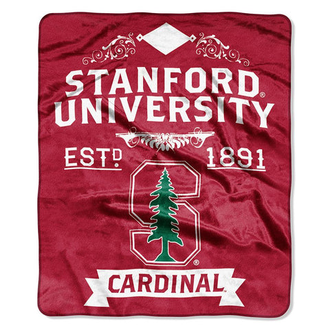 Stanford Cardinal Ncaa Royal Plush Raschel Blanket (label Series) (50"x60")