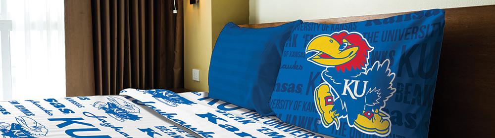Kansas Jayhawks Ncaa Twin Sheet Set (anthem Series)